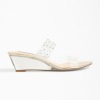 Gold Vana perspex front wedge sandals by Steve Madden